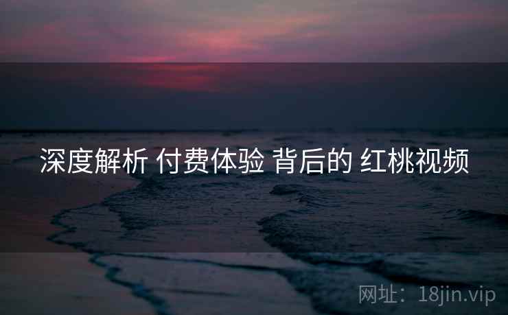 深度解析 付费体验 背后的 红桃视频