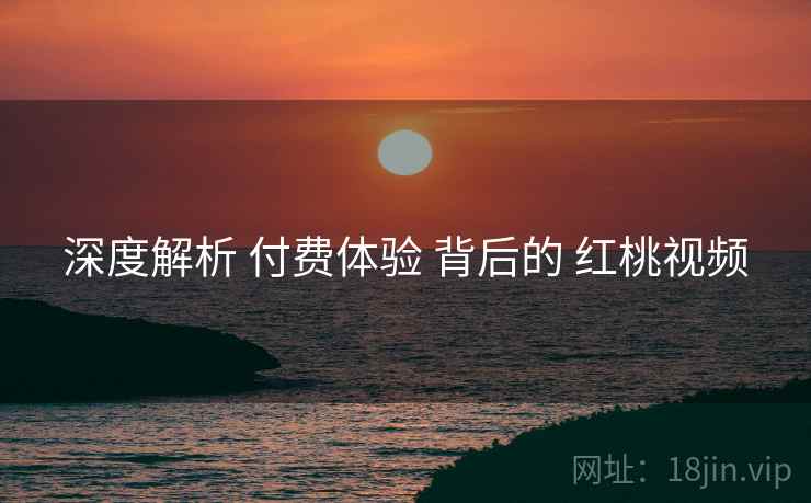 深度解析 付费体验 背后的 红桃视频