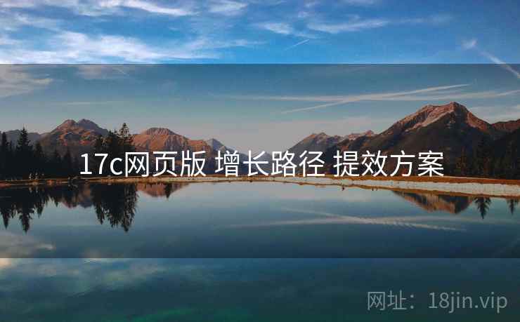 17c网页版 增长路径 提效方案